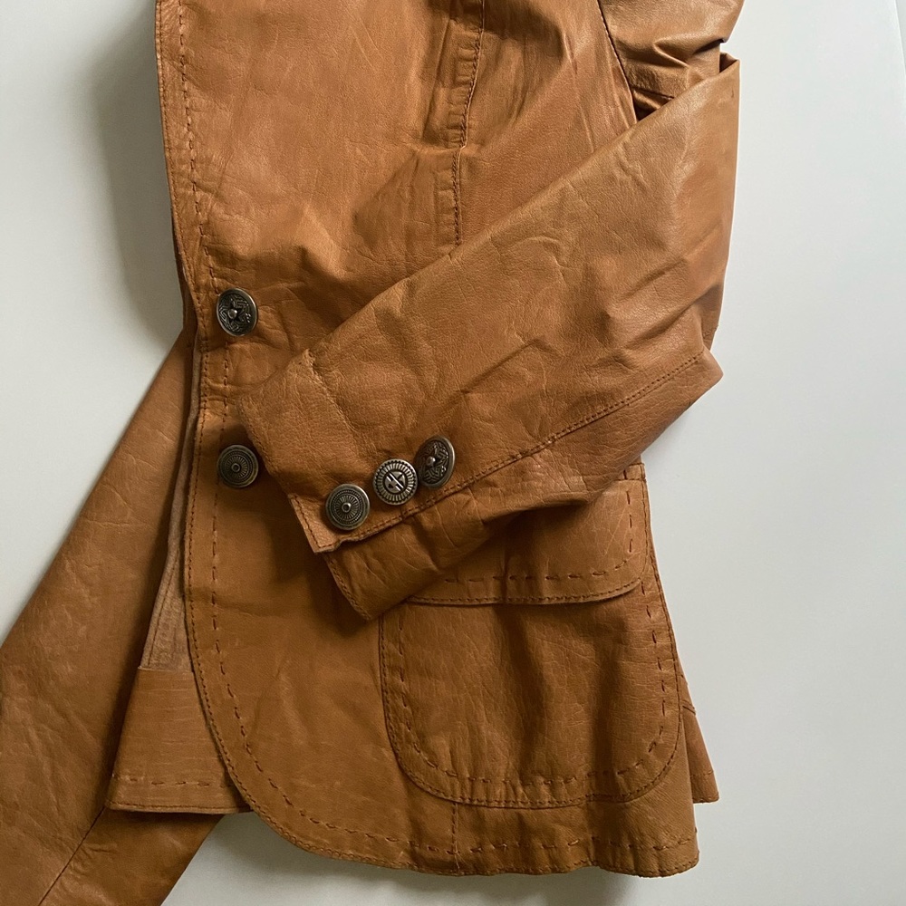 Fitted Leather Blazer